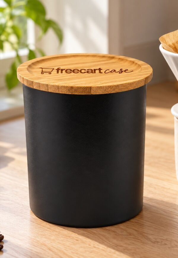 freecart case – black ceramic storage container with package opener