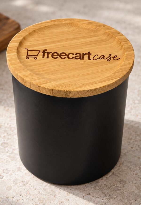 freecart case – black ceramic storage container with package opener