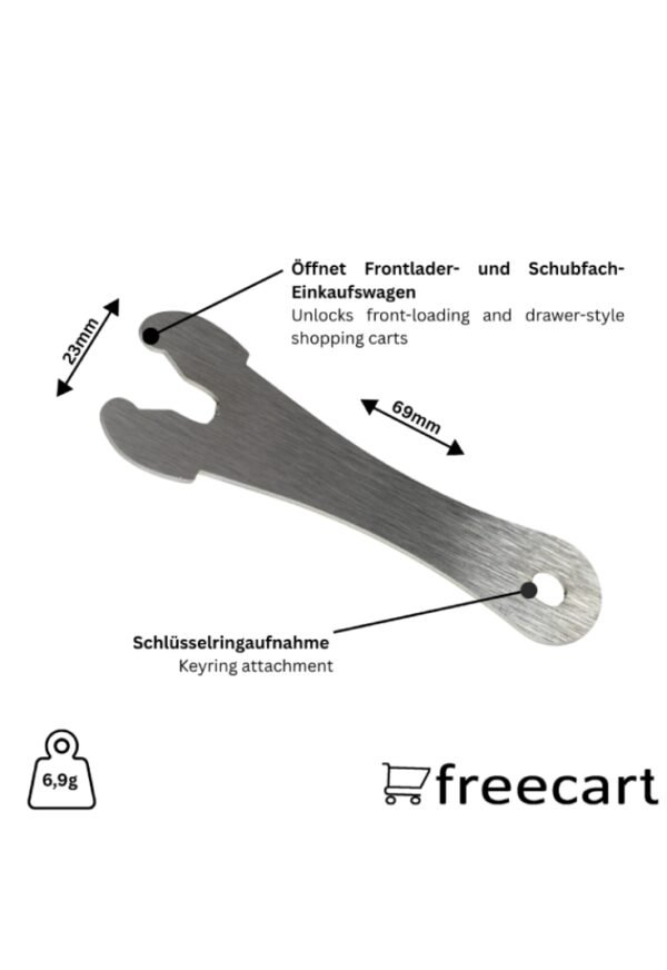 freecart key removable shopping trolley release tool