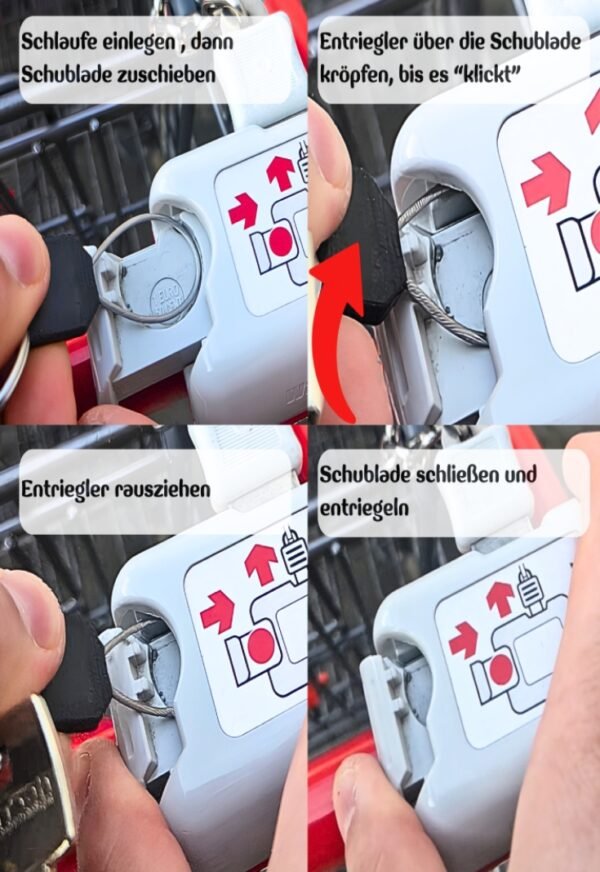 freecart loop removable shopping trolley release tool