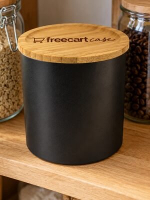 freecart case – black ceramic storage container with package opener