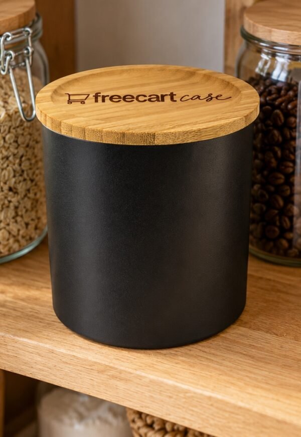 freecart case – black ceramic storage container with package opener