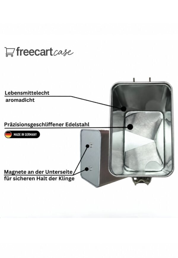freecart case – coffee storage tin with package opener